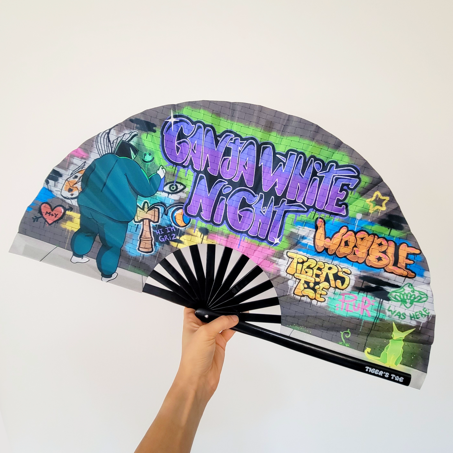Dark Wobble Graffiti Clack Fan | Blacklight-Reactive