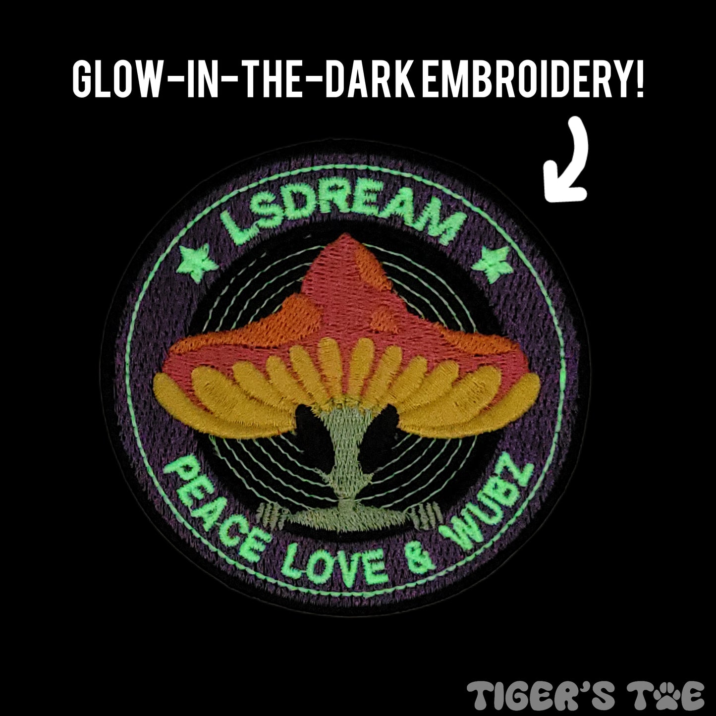 LSDream Superfan Embroidered Patch - Glow-in-the-Dark | Iron-On / Sew-On / Velcro Stash Patch
