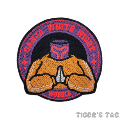 JUMBO Embroidered Ganja White Night Superfan Patch - UV Reactive | Iron-On / Sew-On / Velcro Stash Patch