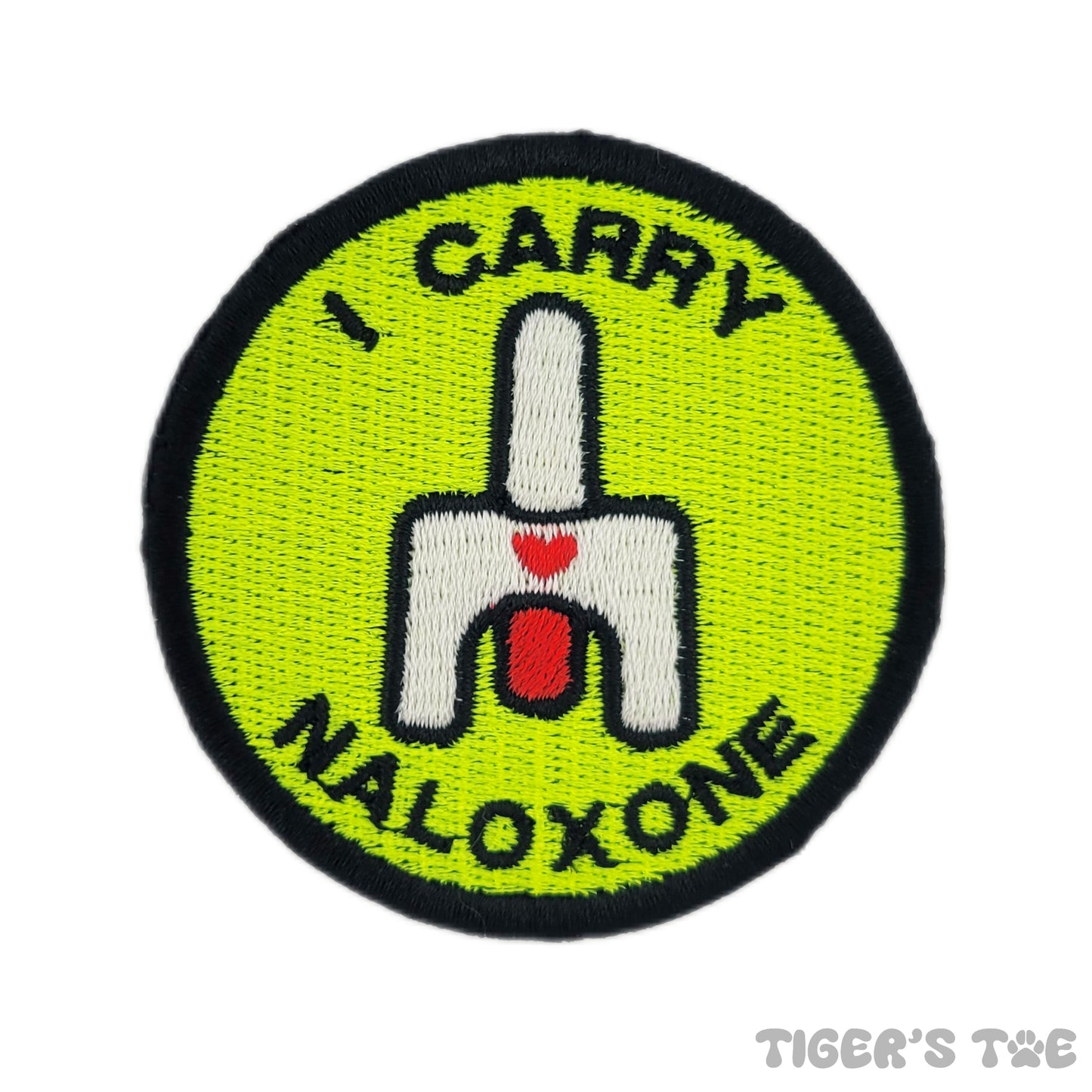 I Carry Naloxone Fluorescent Embroidered Patch | Iron-On