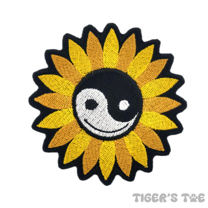 GRiZ Yin-Yang Sunflower Embroidered Patch | Iron-On