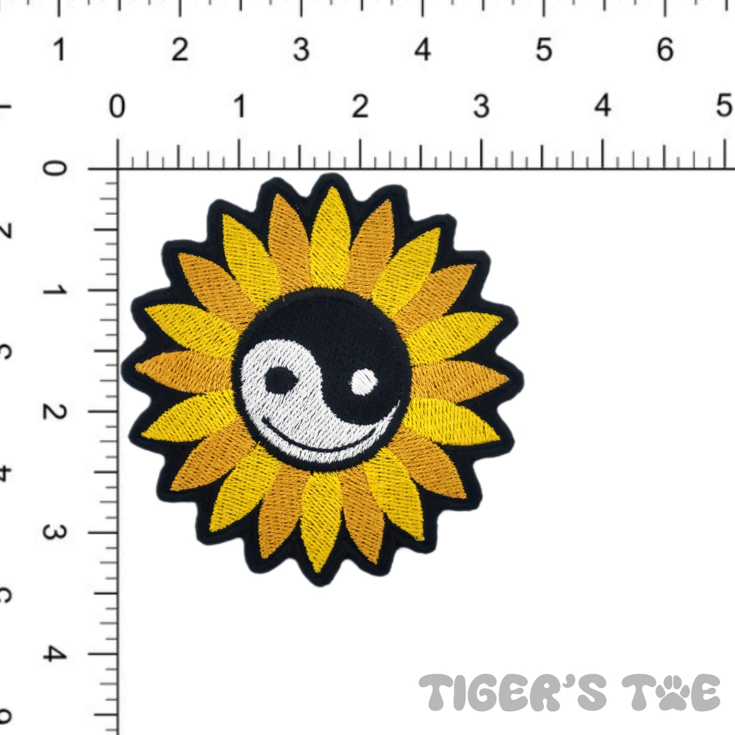 GRiZ Yin-Yang Sunflower Embroidered Patch | Iron-On