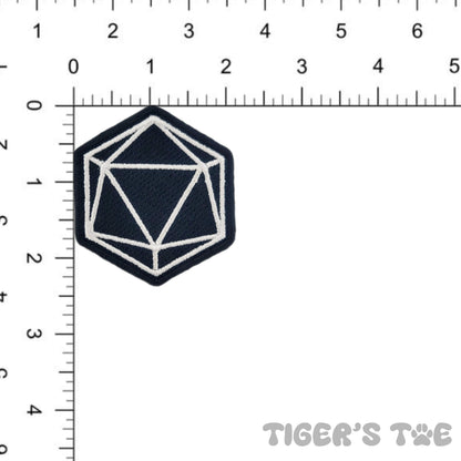 Icosahedron Embroidered Patch | Iron-On