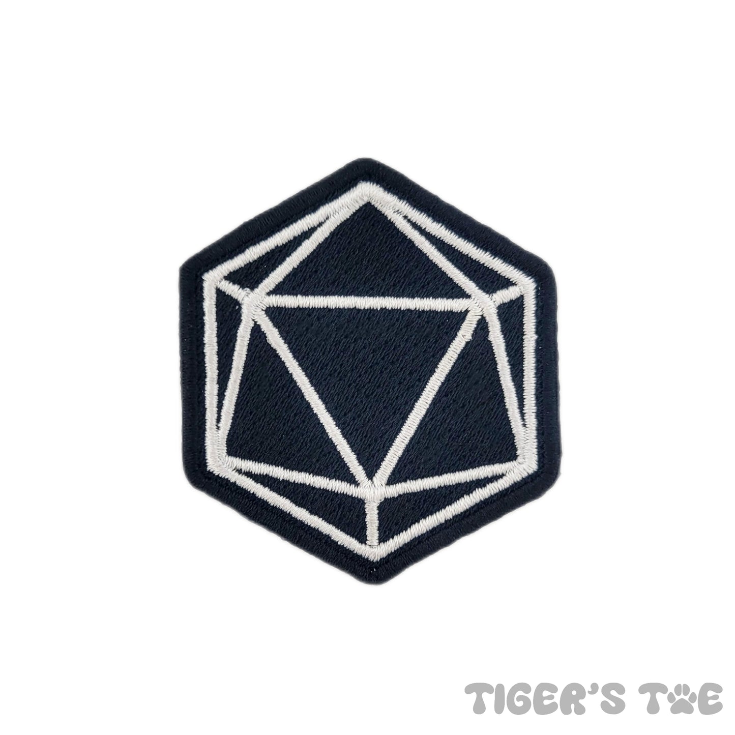 Icosahedron Embroidered Patch | Iron-On