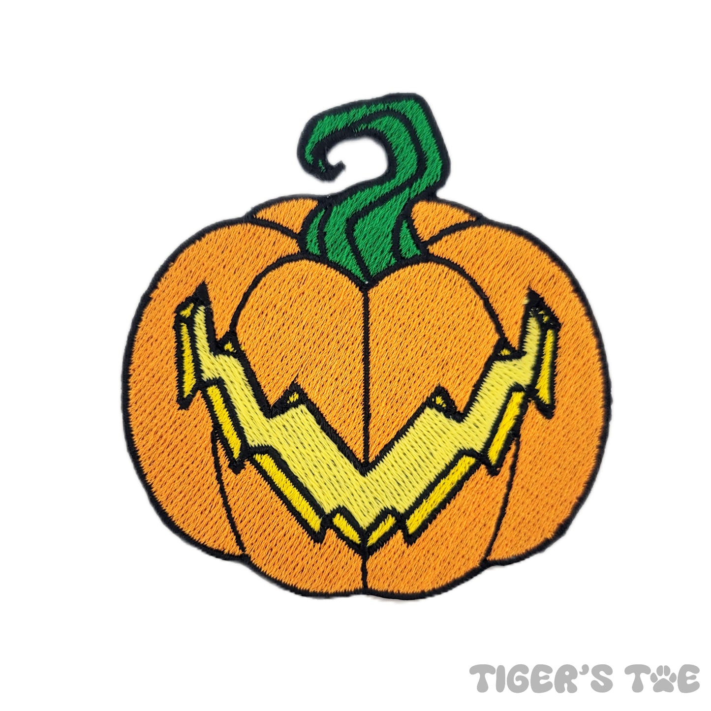 Dark Wobble Jack-O'-Lantern Embroidered Iron-On Patch | Glow-in-the-Dark