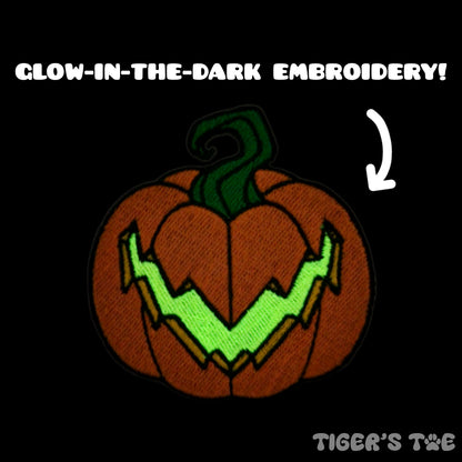 Dark Wobble Jack-O'-Lantern Embroidered Iron-On Patch | Glow-in-the-Dark