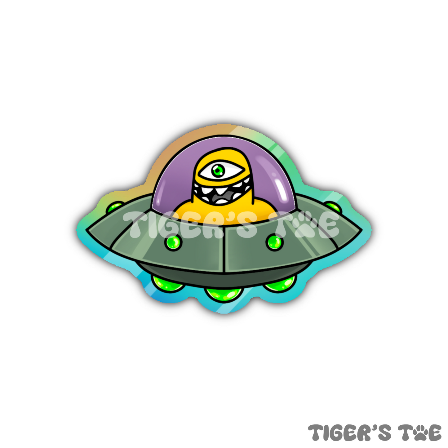 Cyclops UFO Sticker | Holographic