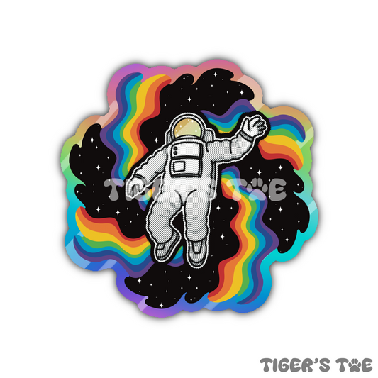 Trippy Astronaut Sticker | Holographic